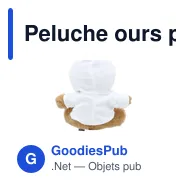 Peluche ours personnalisable avec logo - Peluche Glik - Miniature 4