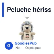 Peluche hérisson, porte-clés | Hakim - Miniature 1