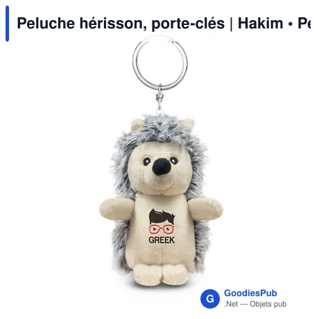 Peluche hérisson, porte-clés | Hakim