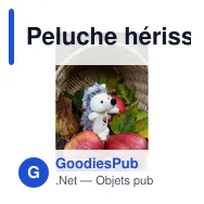 Peluche hérisson, porte-clés | Hakim - Miniature 2
