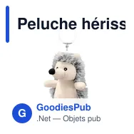 Peluche hérisson, porte-clés | Hakim - Miniature 3
