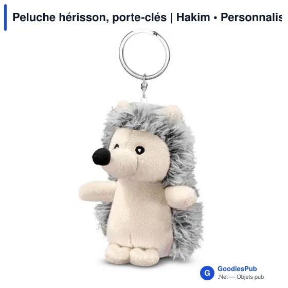 Peluche hérisson, porte-clés | Hakim - Image 3