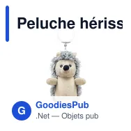 Peluche hérisson, porte-clés | Hakim - Miniature 4