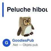 Peluche hibou personnalisable avec logo - Oreiller | Professowl - Miniature 1