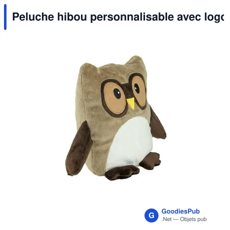 Peluche hibou personnalisable avec logo - Oreiller | Professowl