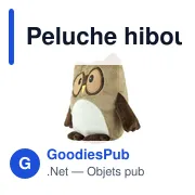 Peluche hibou personnalisable avec logo - Oreiller | Professowl - Miniature 3