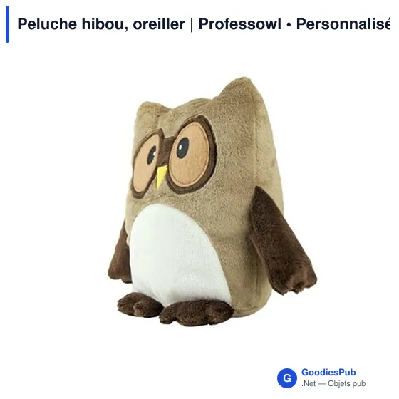 Peluche hibou personnalisable avec logo - Oreiller | Professowl - Image 3
