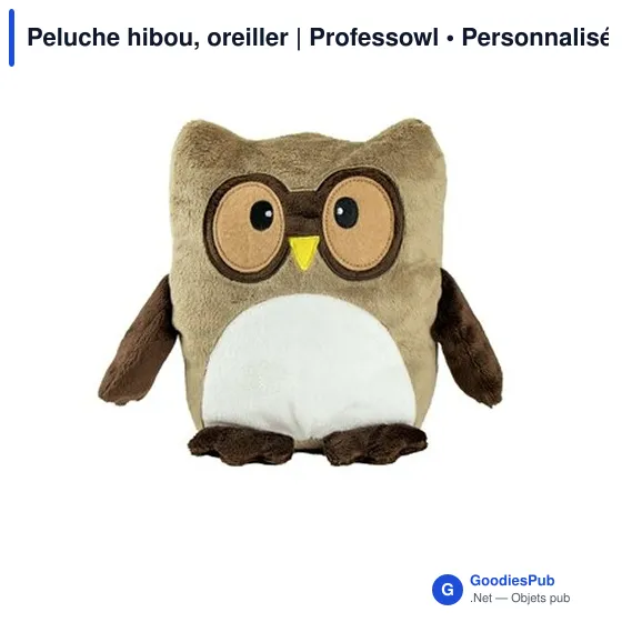 Peluche hibou personnalisable avec logo - Oreiller | Professowl - Image 4