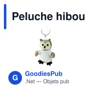 Peluche hibou personnalisable avec logo - Cleverly - Miniature 3