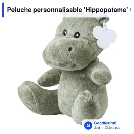Peluche personnalisable 'Hippopotame' Geraldine avec logo