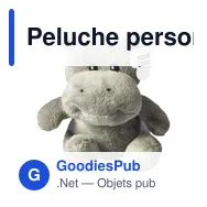 Peluche personnalisable 'Hippopotame' Geraldine avec logo - Miniature 2