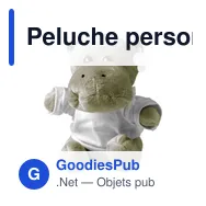 Peluche personnalisable 'Hippopotame' Geraldine avec logo - Miniature 3