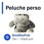 Peluche personnalisable 'Hippopotame' Geraldine avec logo - Miniature 4