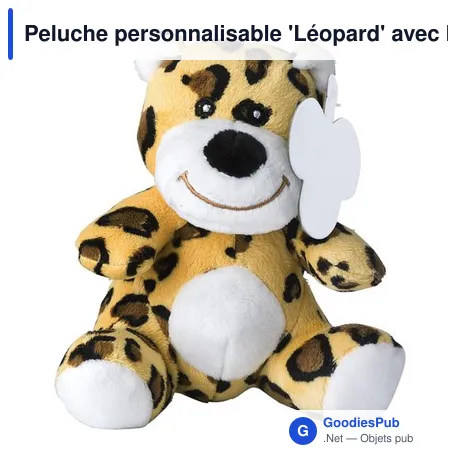 Peluche personnalisable 'Léopard' avec logo - Lauren