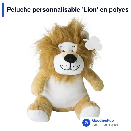 Peluche personnalisable 'Lion' en polyester avec logo