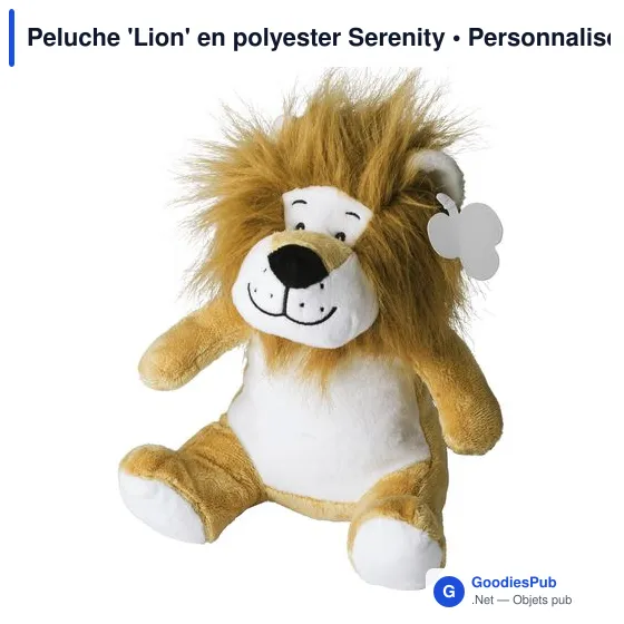Peluche personnalisable 'Lion' en polyester avec logo - Image 2
