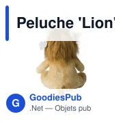 Peluche personnalisable 'Lion' en polyester avec logo - Miniature 3