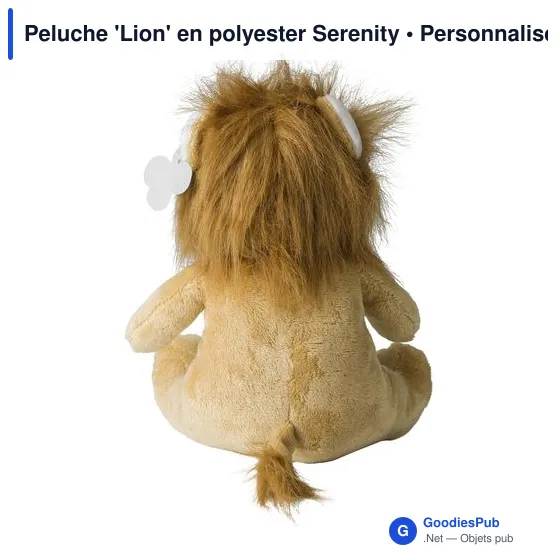 Peluche personnalisable 'Lion' en polyester avec logo - Image 3