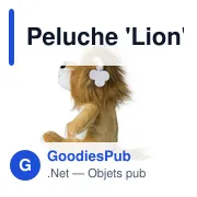 Peluche personnalisable 'Lion' en polyester avec logo - Miniature 4