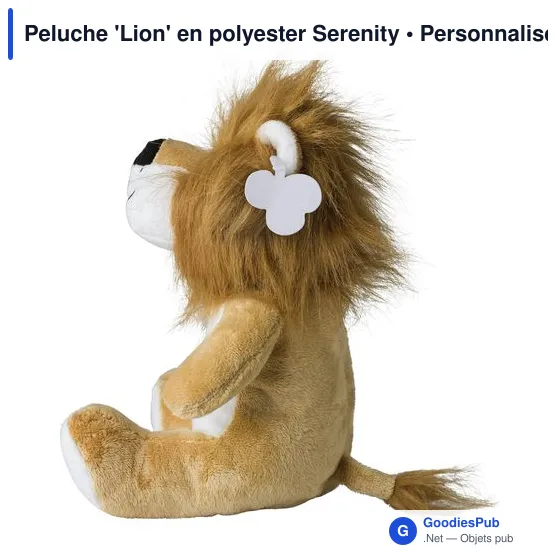 Peluche personnalisable 'Lion' en polyester avec logo - Image 4