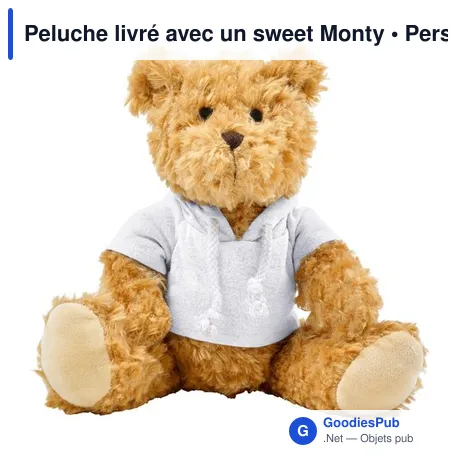 Peluche livré avec un sweet Monty