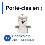 Porte-clés en peluche personnalisable Loup Wolfie avec logo - Miniature 3