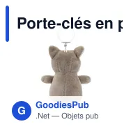 Porte-clés en peluche personnalisable Loup Wolfie avec logo - Miniature 4