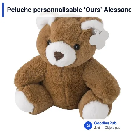Peluche personnalisable 'Ours' Alessandro avec logo