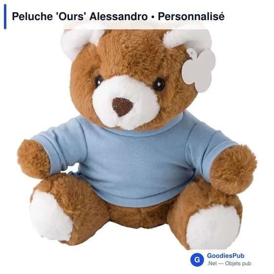 Peluche personnalisable 'Ours' Alessandro avec logo - Image 2