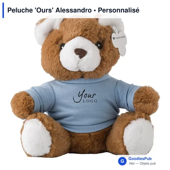 Peluche personnalisable 'Ours' Alessandro avec logo - Image 3