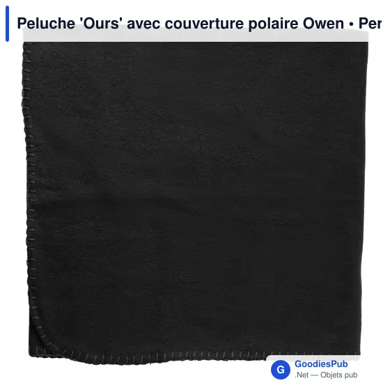 Peluche personnalisable 'Ours' avec logo et couverture polaire - Image 2