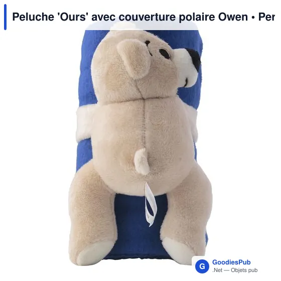 Peluche personnalisable 'Ours' avec logo et couverture polaire - Image 4