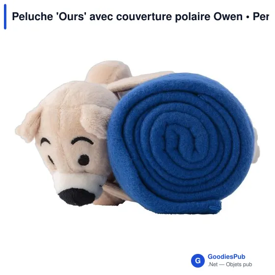 Peluche personnalisable 'Ours' avec logo et couverture polaire - Image 6