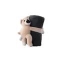 Variante beige - Peluche personnalisable 'Ours' avec logo et couverture polaire