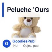 Peluche personnalisable 'Ours' en rPET avec logo - Miniature 1