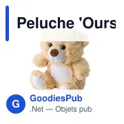 Peluche personnalisable 'Ours' en rPET avec logo - Miniature 2