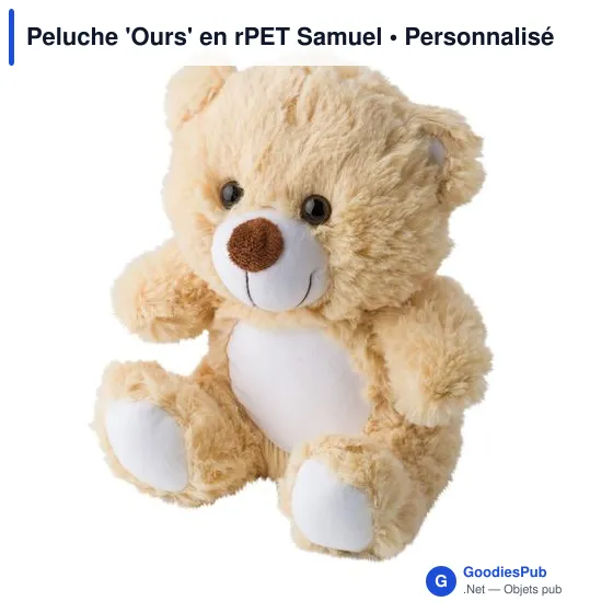 Peluche personnalisable 'Ours' en rPET avec logo - Image 2