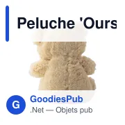 Peluche personnalisable 'Ours' en rPET avec logo - Miniature 3