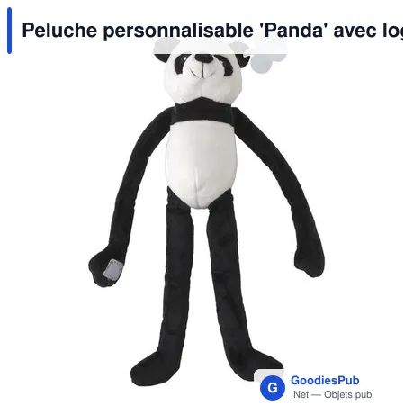 Peluche personnalisable 'Panda' avec logo - Ivy