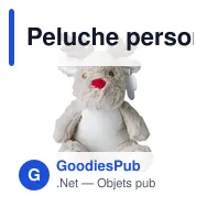 Peluche personnalisable 'Renne' en polyester - Logo possible - Miniature 1