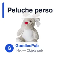 Peluche personnalisable 'Renne' en polyester - Logo possible - Miniature 2