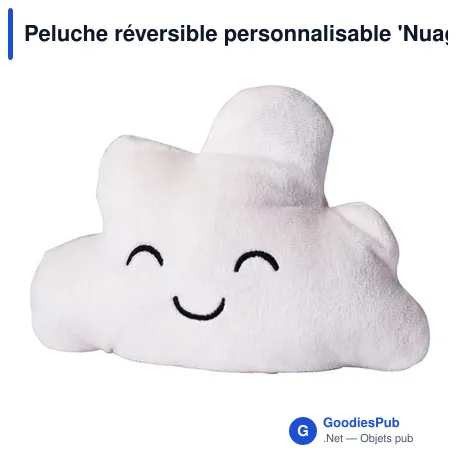 Peluche réversible personnalisable 'Nuage' avec logo