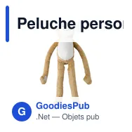 Peluche personnalisable 'Singe' en polyester avec logo - Miniature 1