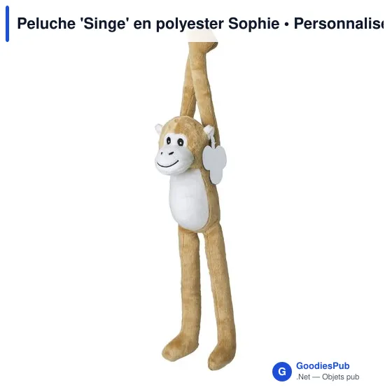 Peluche personnalisable 'Singe' en polyester avec logo - Image 2