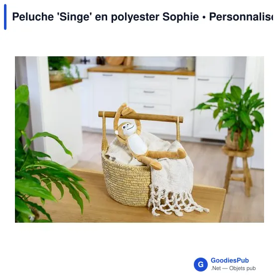 Peluche personnalisable 'Singe' en polyester avec logo - Image 3