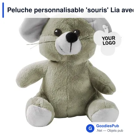 Peluche personnalisable 'souris' Lia avec logo