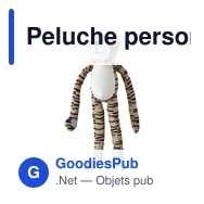 Peluche personnalisable 'Tigre' avec logo - Skylar - Miniature 1