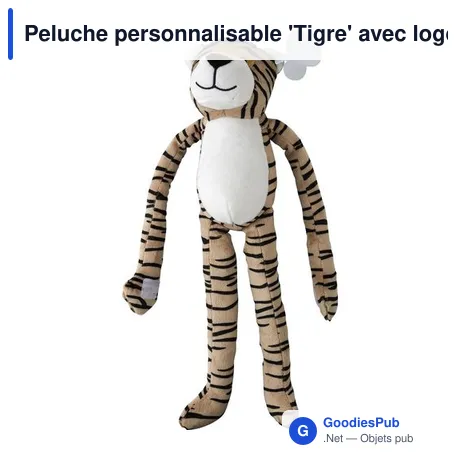 Peluche personnalisable 'Tigre' avec logo - Skylar