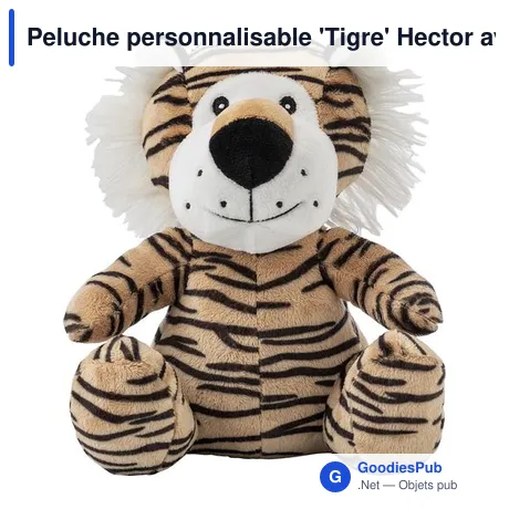 Peluche personnalisable 'Tigre' Hector avec logo