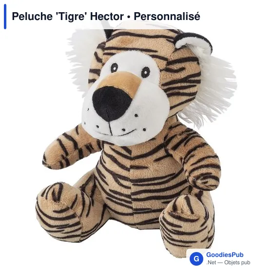 Peluche personnalisable 'Tigre' Hector avec logo - Image 2